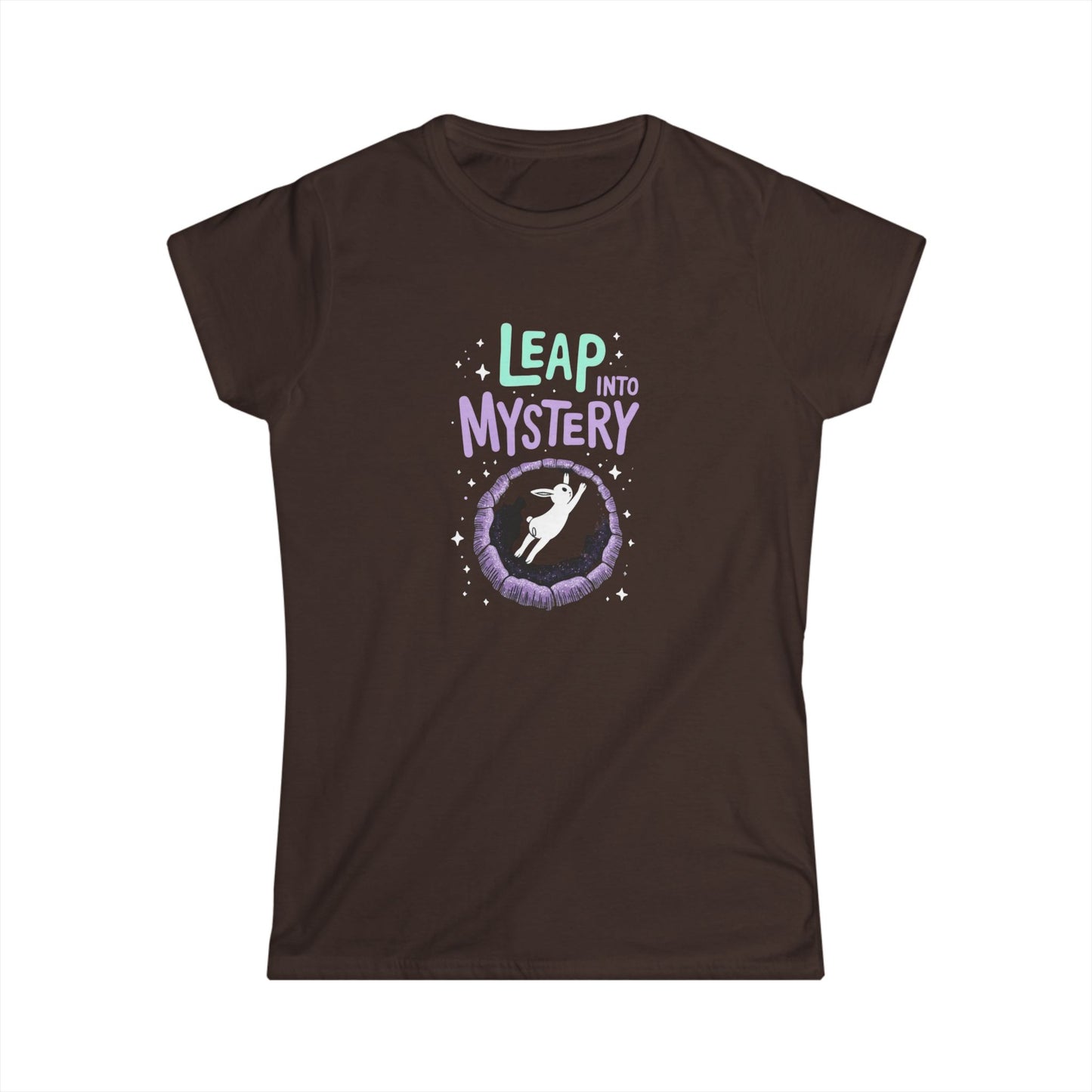 White Rabbit, Rabbit Hole, Women's Mystical Adventure Tee, Graphic T-Shirt for Dreamers, Leap into Mystery, Birthday Gift, Inspirational Art Shirt - Psychonaut Swag