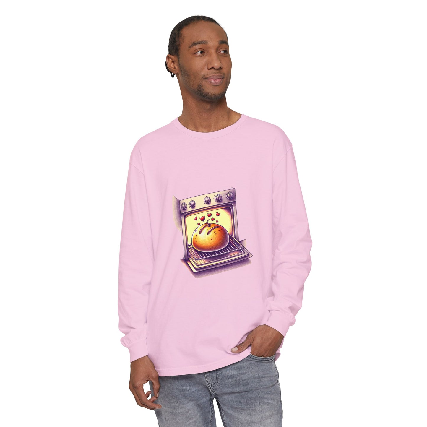 Bun in oven, Unisex Garment-dyed Long Sleeve T-Shirt - Psychonaut Swag