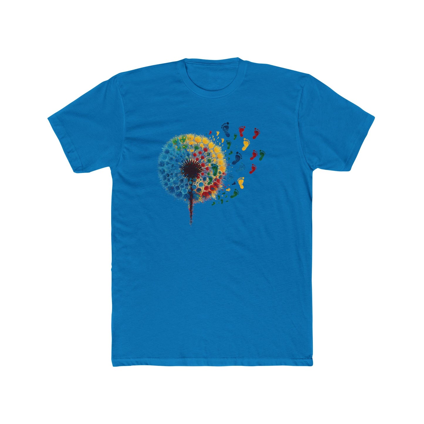 Colorful Dandelion Unisex Cotton Crew Tee, Gift for Nature Lovers, Casual Wear, Art T-Shirt, Eco-Friendly Fashion, Summer Style - Psychonaut Swag