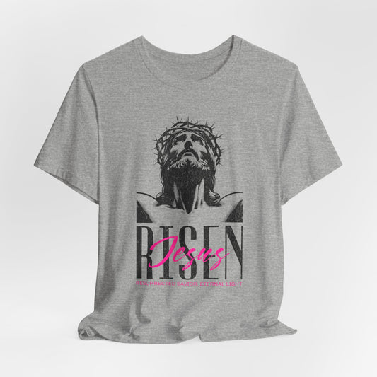 Risen Jesus Portrait Tee — Christian Easter Resurrection T-Shirt