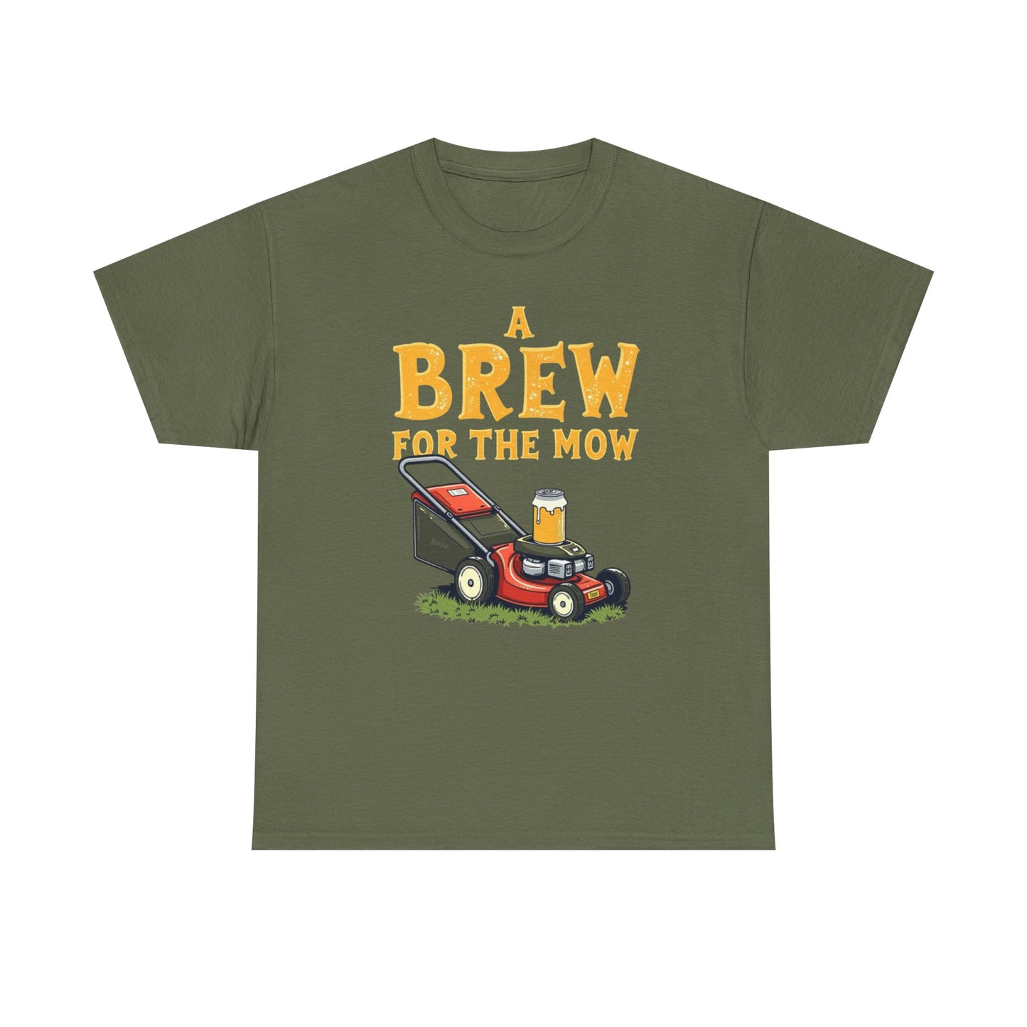 A Brew for the Mow Unisex Heavy Cotton Tee | Gardening Gifts, Lawn Care Apparel, Fun T-Shirt, Father's Day Gift, Beer Lover Shirt - Psychonaut Swag