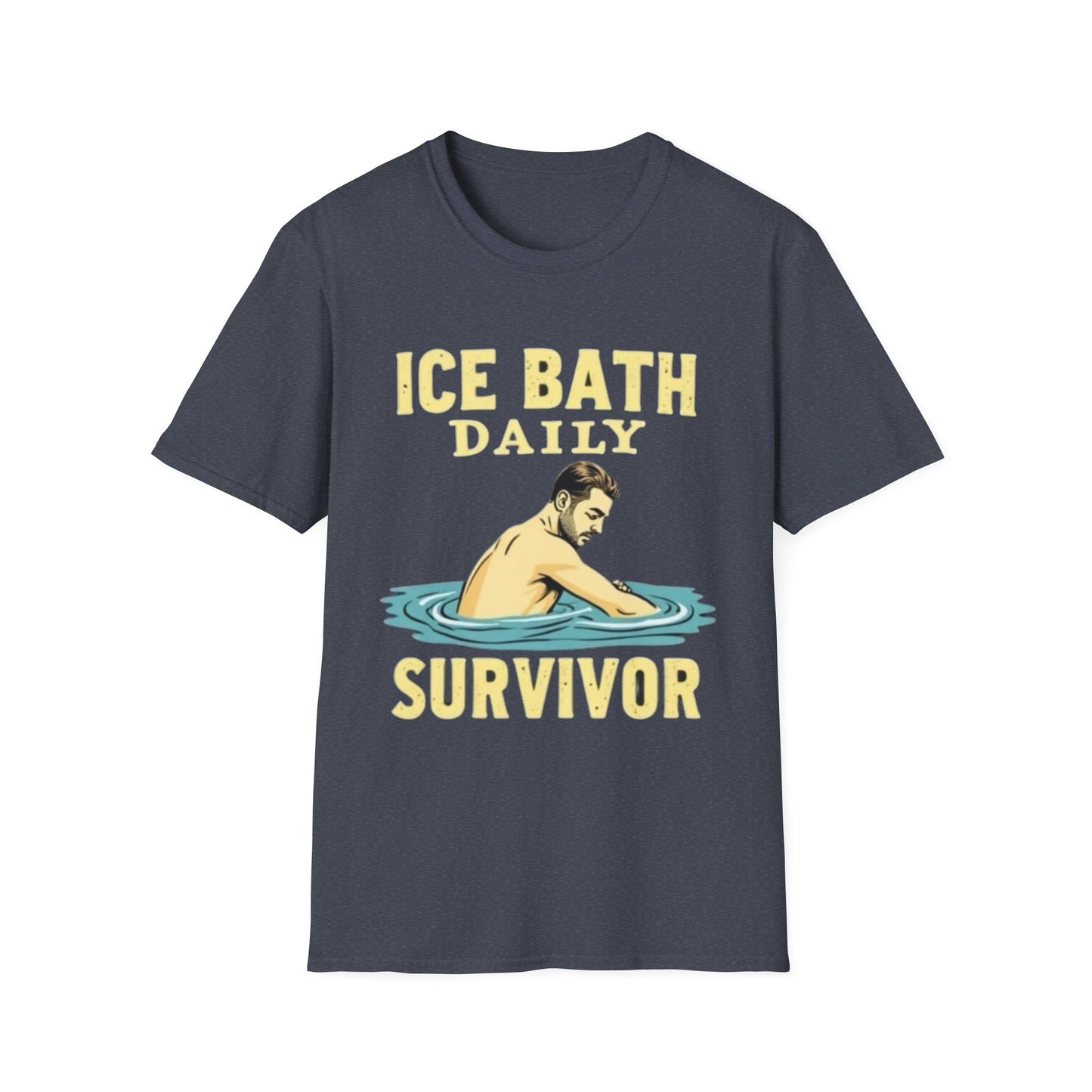 Ice Bath Daily Survivor Unisex Softstyle T-Shirt, Motivational Tee, Gift for Survival Enthusiasts, Fitness Apparel, Recovery Shirt - Psychonaut Swag