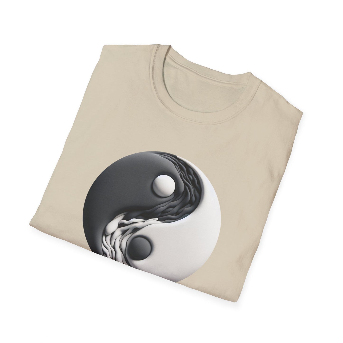 Blending good and evil, yin yang, Unisex Softstyle T-Shirt - Psychonaut Swag