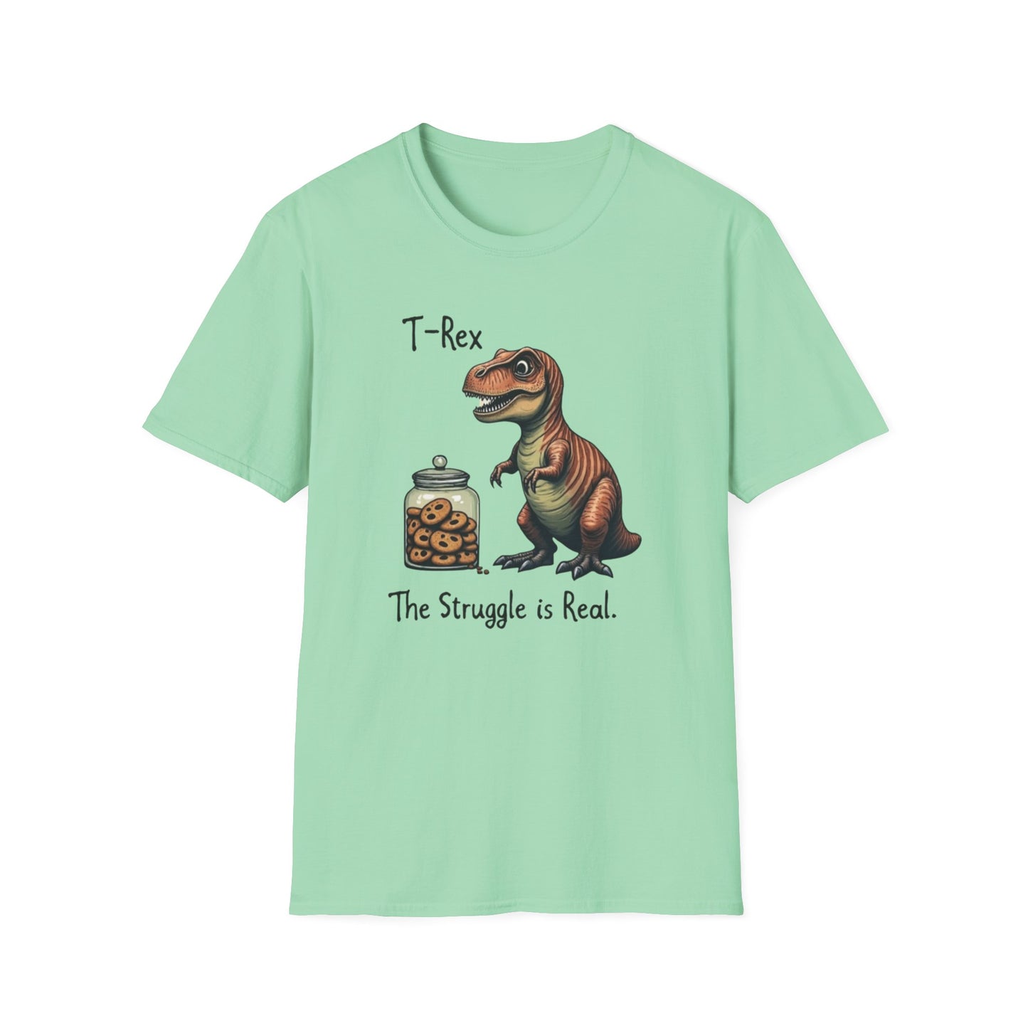 Funny T-Rex, The Struggle is real, T-Shirt, Dinosaur Gift, Unisex Apparel, Quirky Graphic Tee, Perfect for Birthdays and Parties - Psychonaut Swag