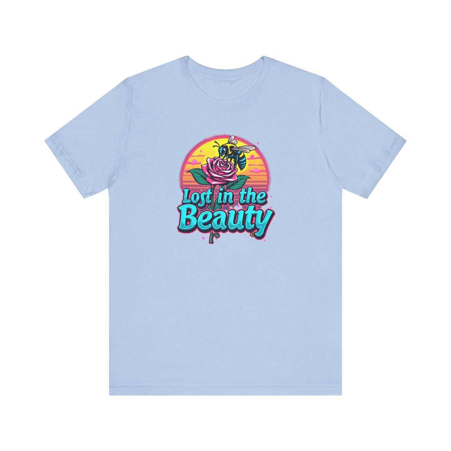 Lost in the Beauty Unisex Tee - Floral Graphic Short Sleeve Shirt - Psychonaut Swag