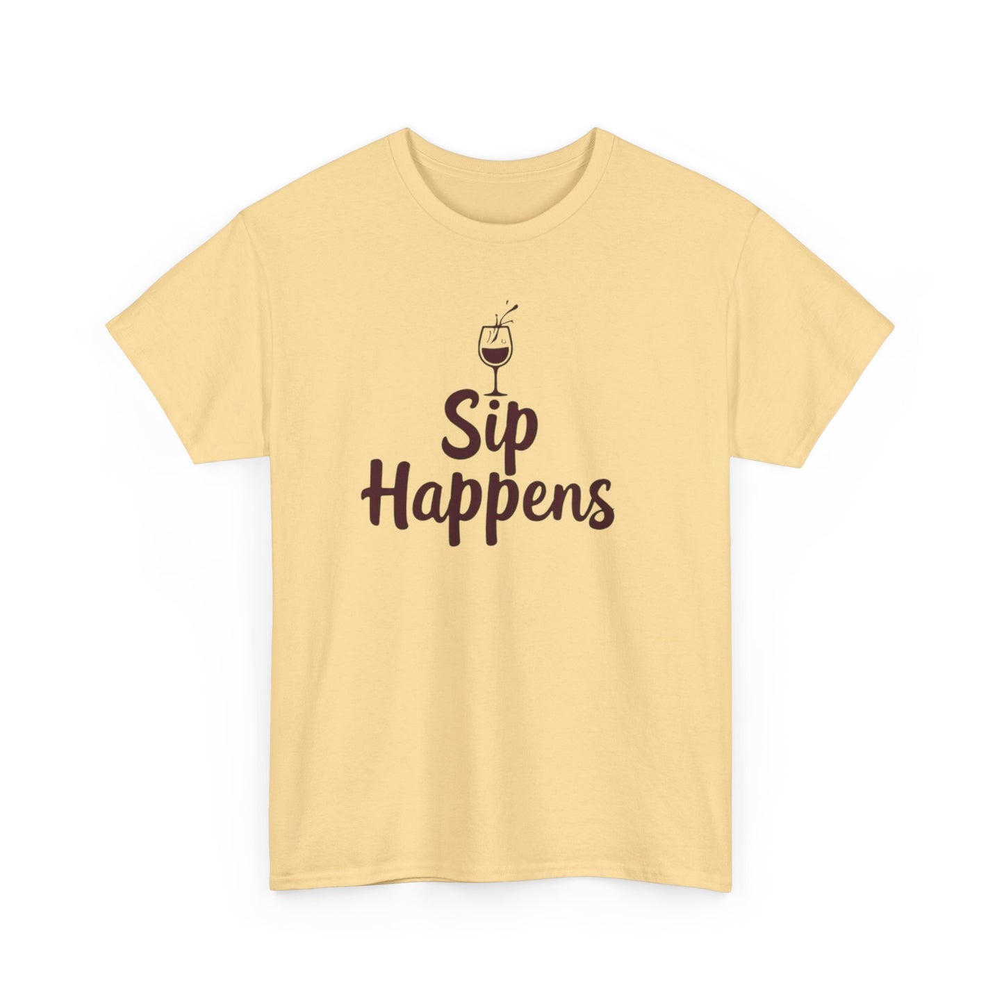 Sip Happens Unisex Heavy Cotton Tee - Funny Graphic Shirt, Casual Wear, Gift for Coffee Lovers, Everyday Comfort, Birthday Party T-Shirt - Psychonaut Swag