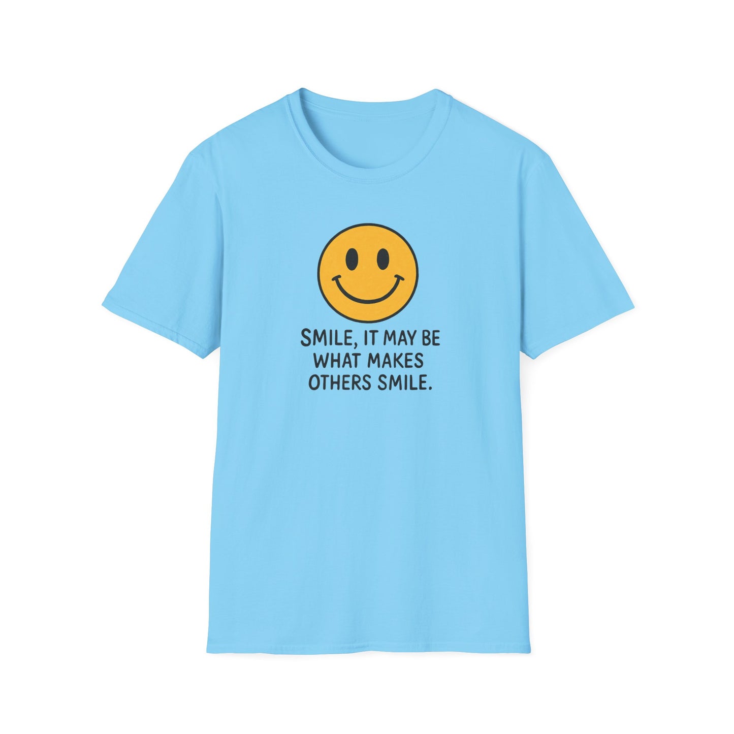 Smile Encouragement T-Shirt, Positive Vibes Tee, Unisex Graphic Shirt, Gift for Friends, Casual Wear, Everyday Comfort - Psychonaut Swag