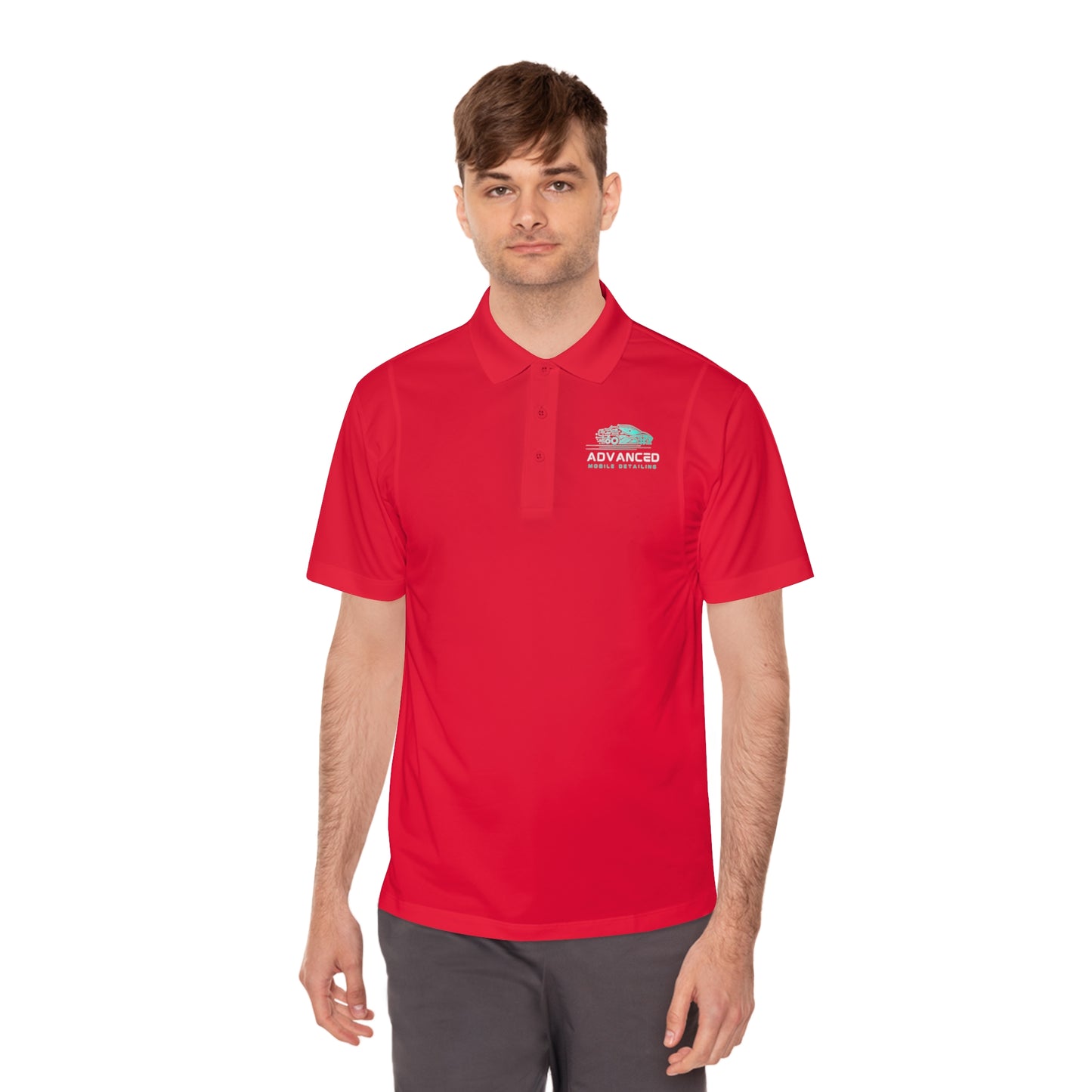 Advanced Mobile, Men's Sport Polo Shirt, Activewear, Casual Dress Shirt for Men, Perfect for Outdoor Activities, Golf, and Everyday Wear