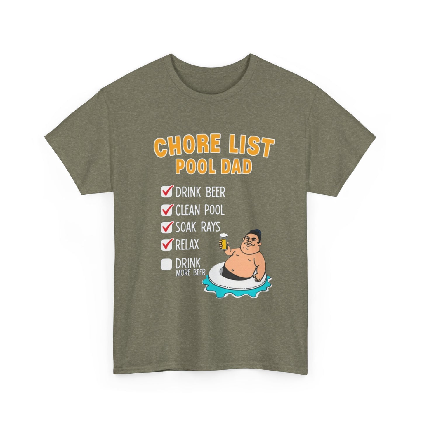 Chore List Pool Dad T-Shirt, Summer BBQ Tee, Father's Day Gift, Relaxation Shirt, Unisex Beachwear - Psychonaut Swag