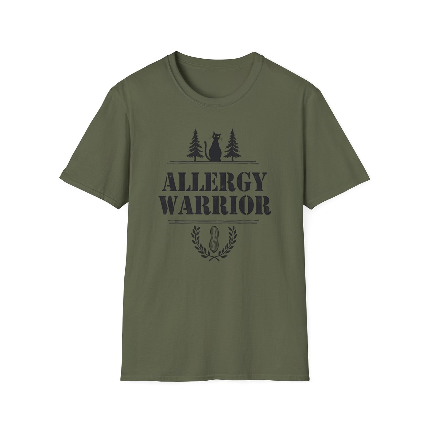 Allergy Warrior Unisex T-Shirt | Softstyle Cotton Tee for Allergy Awareness, Casual Wear, Gifts, Nature Lovers, Outdoor Fun - Psychonaut Swag