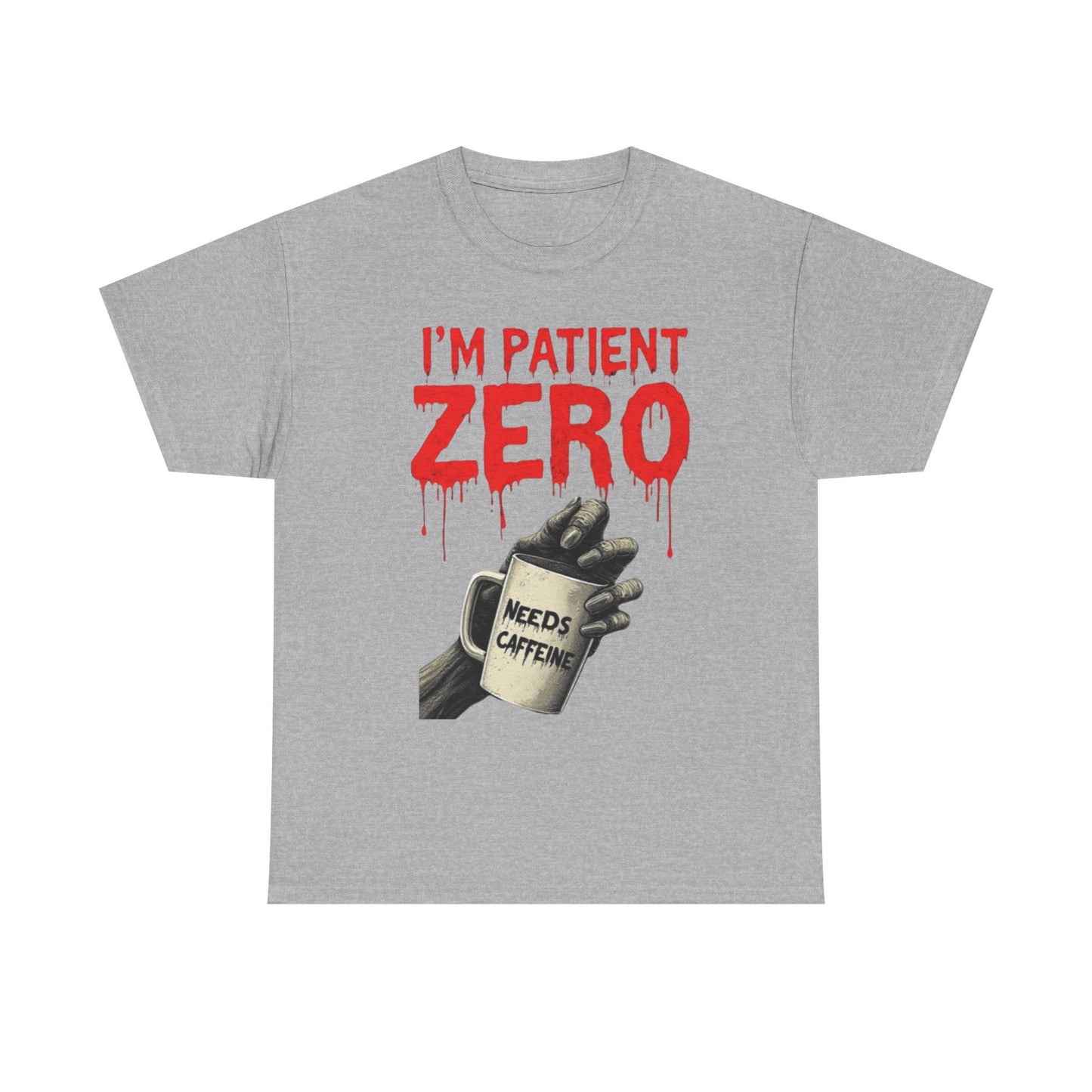 Patient Zero Unisex Heavy Cotton Tee, Horror T-Shirt, Halloween Apparel, Unique Graphic Tee, Casual Wear, Gift for Fans