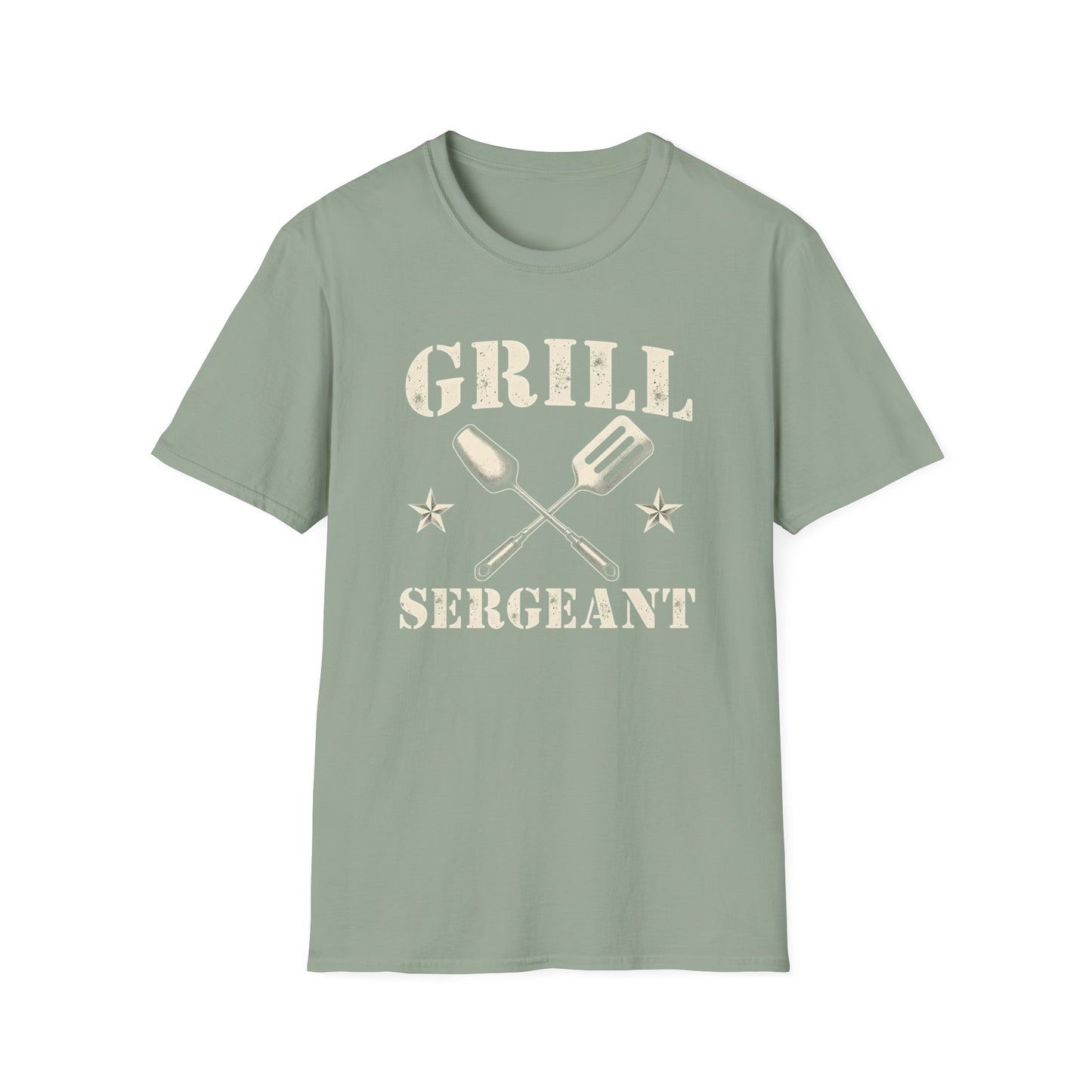 Grill Sergeant T-Shirt, Unisex Softstyle Tee, BBQ Gift, Father's Day Shirt, Grilling Apparel - Psychonaut Swag