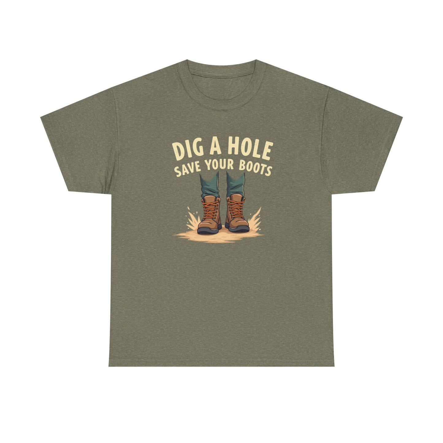 Dig a Hole Save Your Boots, Funny Gardening Tee, Unisex Heavy Cotton Tee, Vintage Style Shirt, Dig A Hole Design, Perfect for Gardeners & Outdoor Lovers - Psychonaut Swag
