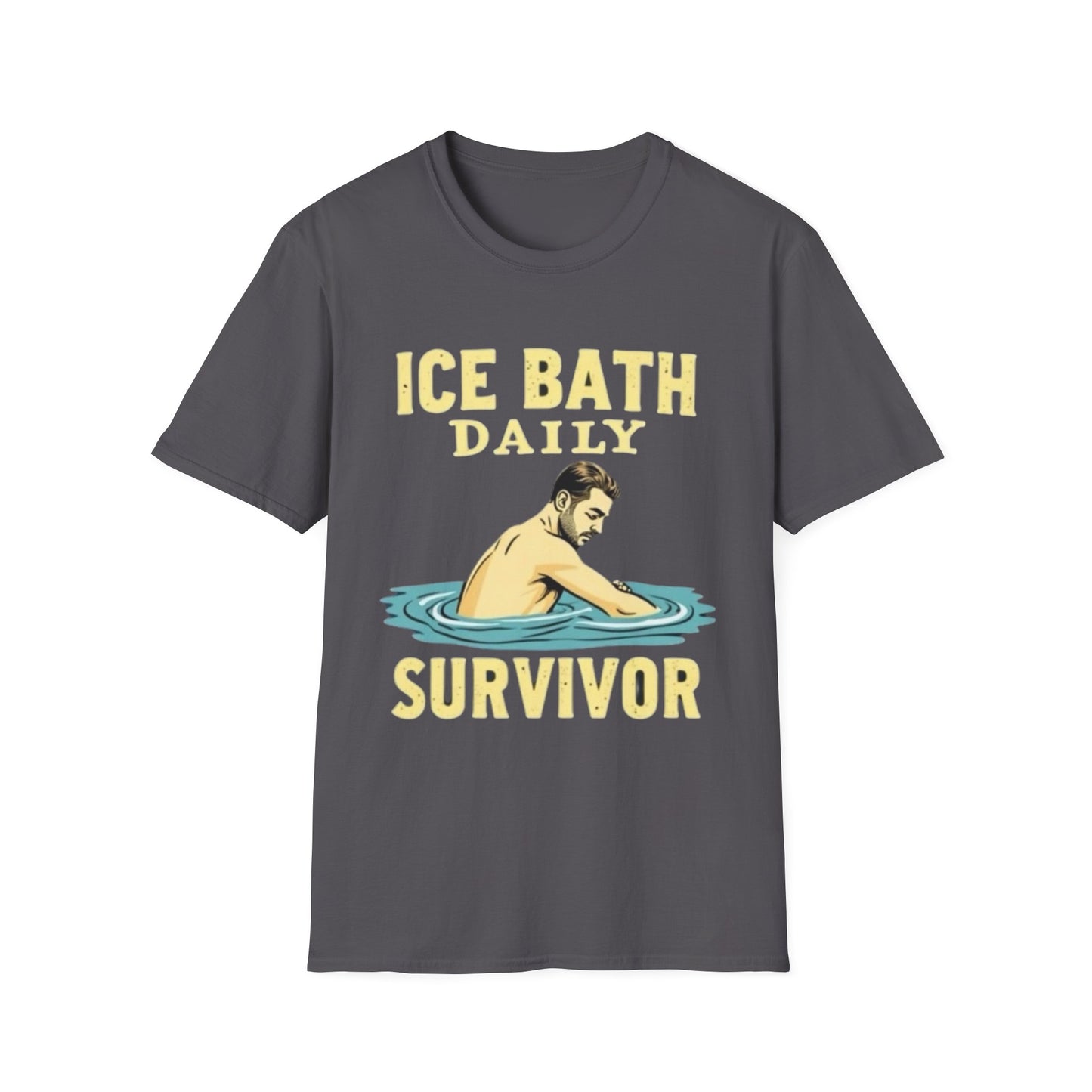 Ice Bath Daily Survivor Unisex Softstyle T-Shirt, Motivational Tee, Gift for Survival Enthusiasts, Fitness Apparel, Recovery Shirt - Psychonaut Swag