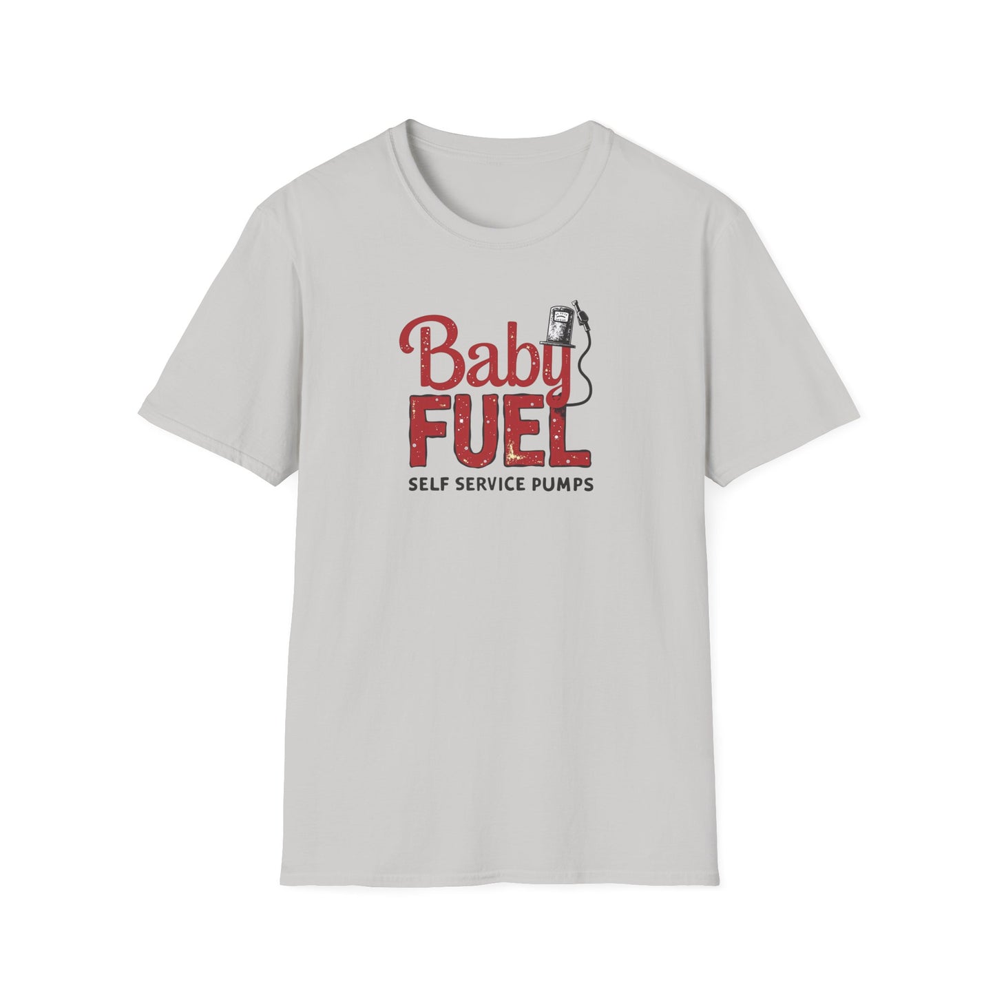 Baby Fuel, Vintage PumpThemed Unisex T-Shirt, Funny Baby Fuel Shirt, Gift for Car Lovers, Automotive Tee, Casual Everyday Wear - Psychonaut Swag