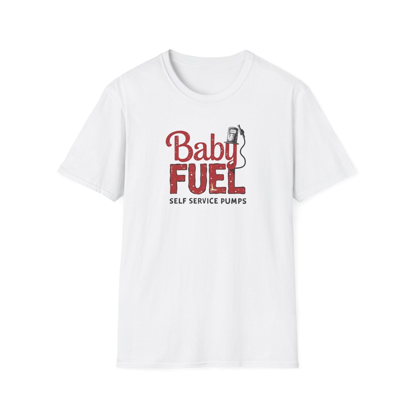 Baby Fuel, Vintage PumpThemed Unisex T-Shirt, Funny Baby Fuel Shirt, Gift for Car Lovers, Automotive Tee, Casual Everyday Wear - Psychonaut Swag