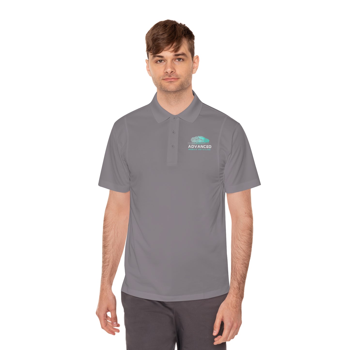Advanced Mobile, Men's Sport Polo Shirt, Activewear, Casual Dress Shirt for Men, Perfect for Outdoor Activities, Golf, and Everyday Wear