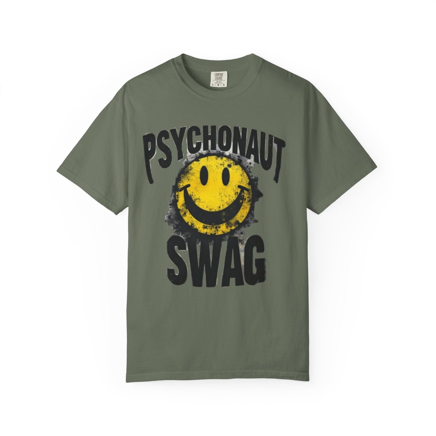 Psychonaut Swag Yellow Smiley Face, Trendy Graphic Tee for Festival Lovers, Casual Wear, Gifts, Street Style