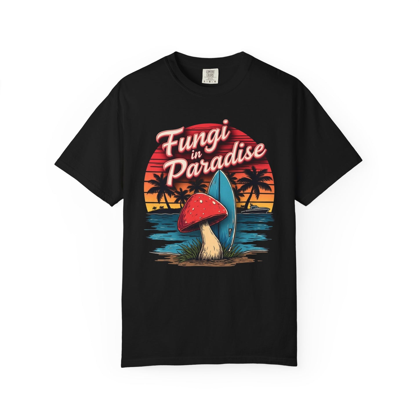 Fungi in Paradise Design, Relaxed Tee, Vintage Style Shirt, Gift for Nature Lovers, Eco-Friendly Apparel - Psychonaut Swag