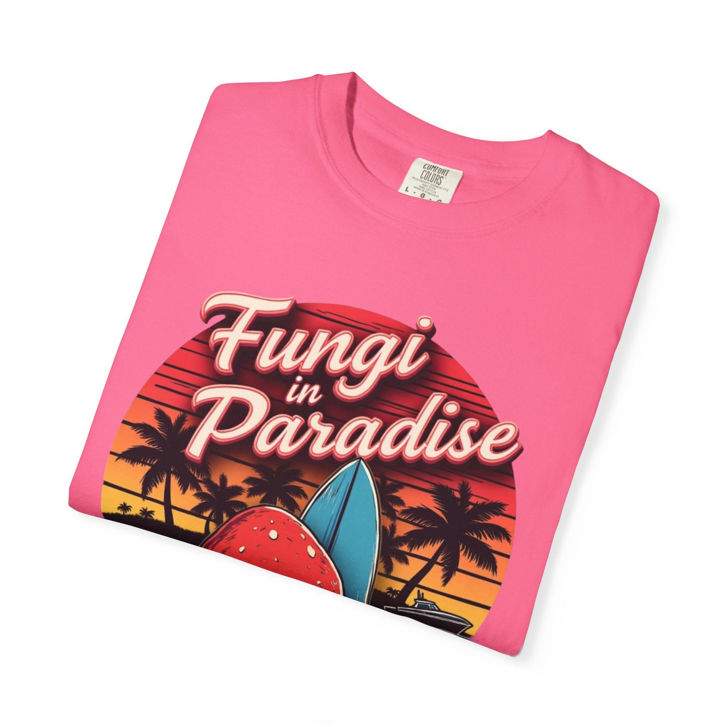 Fungi in Paradise Design, Relaxed Tee, Vintage Style Shirt, Gift for Nature Lovers, Eco-Friendly Apparel - Psychonaut Swag