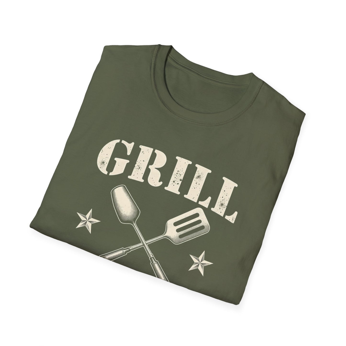 Grill Sergeant T-Shirt, Unisex Softstyle Tee, BBQ Gift, Father's Day Shirt, Grilling Apparel - Psychonaut Swag