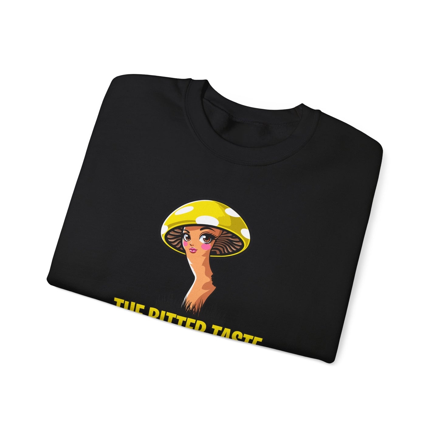 The Bitter Taste of Magic, Mushroom, Unisex Heavy Blend™ Crewneck Sweatshirt - Psychonaut Swag