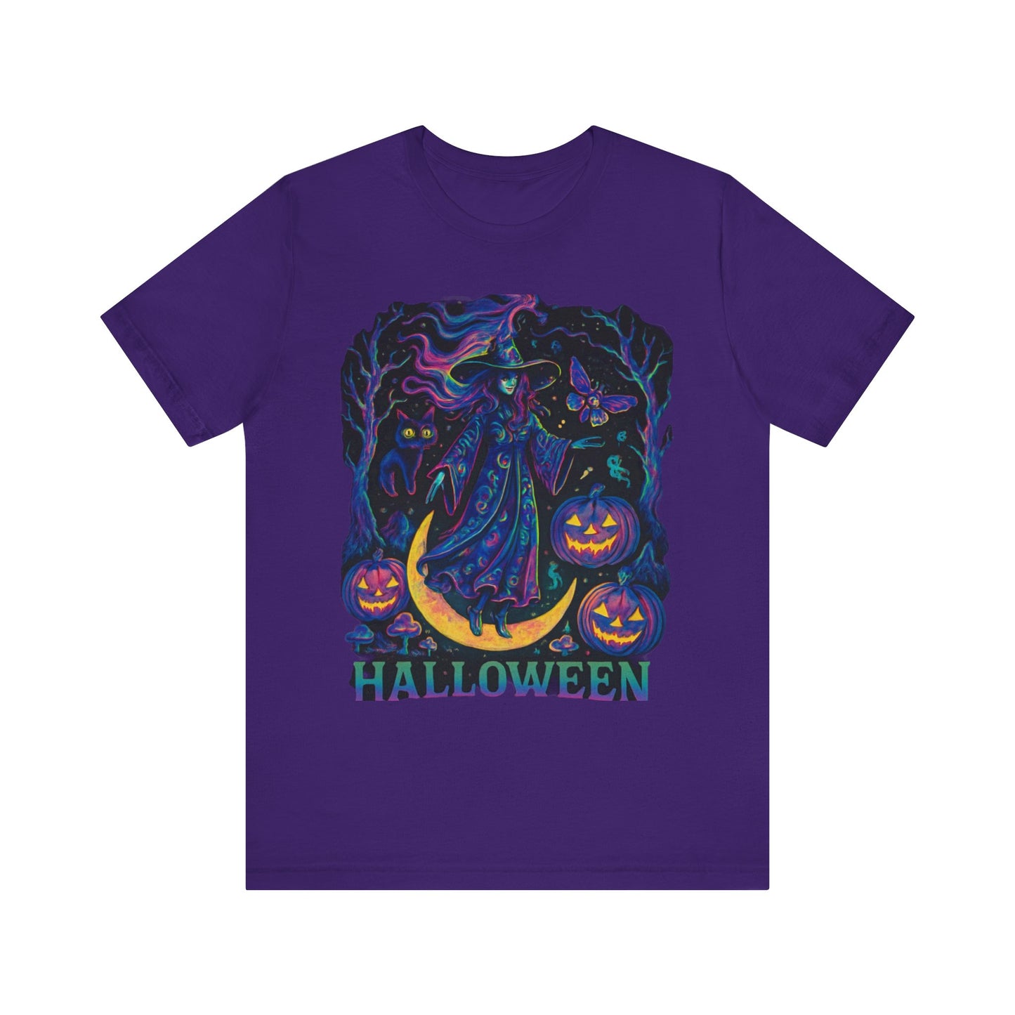 Halloween Witch Graphic Tee, Spooky T-Shirt, Unisex Short Sleeve Shirt, Halloween Costume, Pumpkin Shirt, Fall Festival Apparel