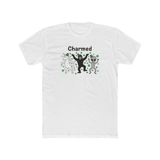Charmed Unicorn Bigfoot Alien, Unisex Cotton Crew Tee