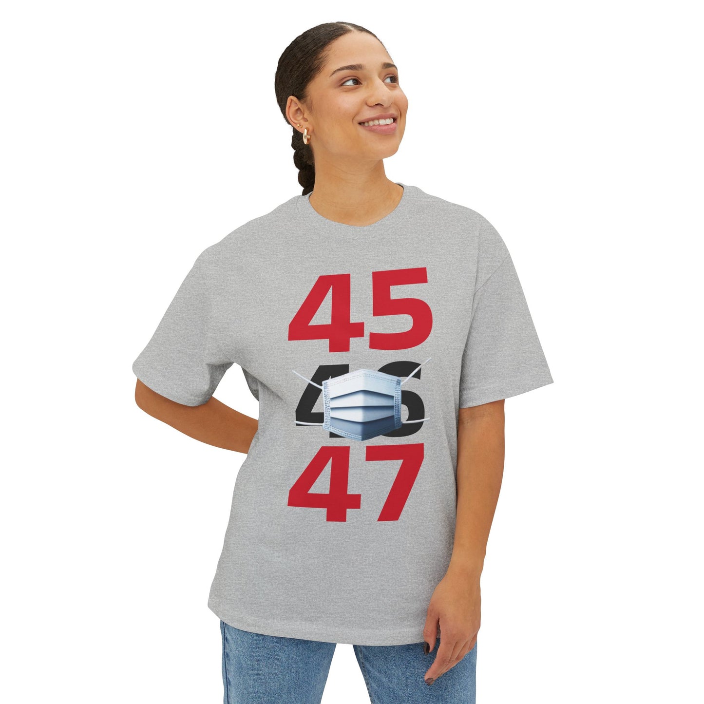 45-47 tee, Unisex Oversized Boxy Tee - Psychonaut Swag