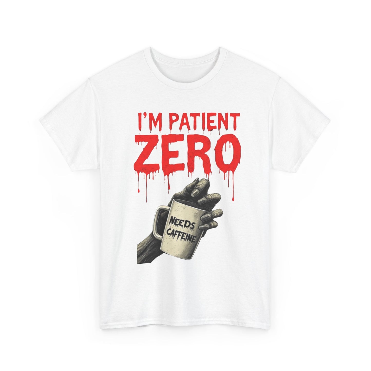 Patient Zero Unisex Heavy Cotton Tee, Horror T-Shirt, Halloween Apparel, Unique Graphic Tee, Casual Wear, Gift for Fans