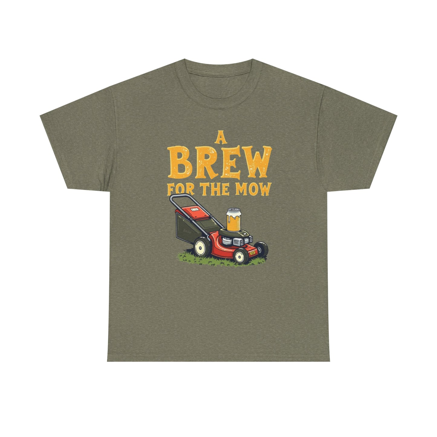 A Brew for the Mow Unisex Heavy Cotton Tee | Gardening Gifts, Lawn Care Apparel, Fun T-Shirt, Father's Day Gift, Beer Lover Shirt - Psychonaut Swag