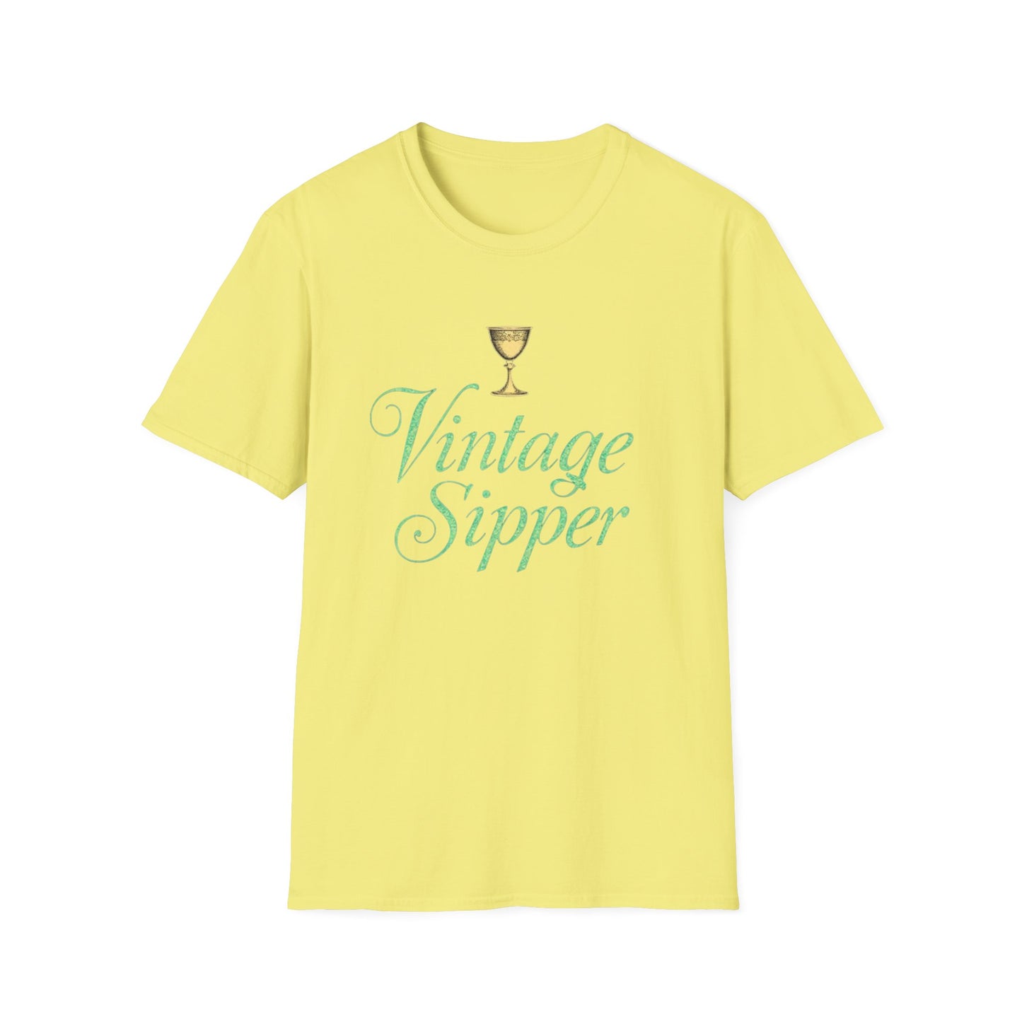 Vintage Sipper Unisex Softstyle T-Shirt, Casual Wear, Gift for Wine Lovers, Bar Night, Vintage Inspired Apparel - Psychonaut Swag