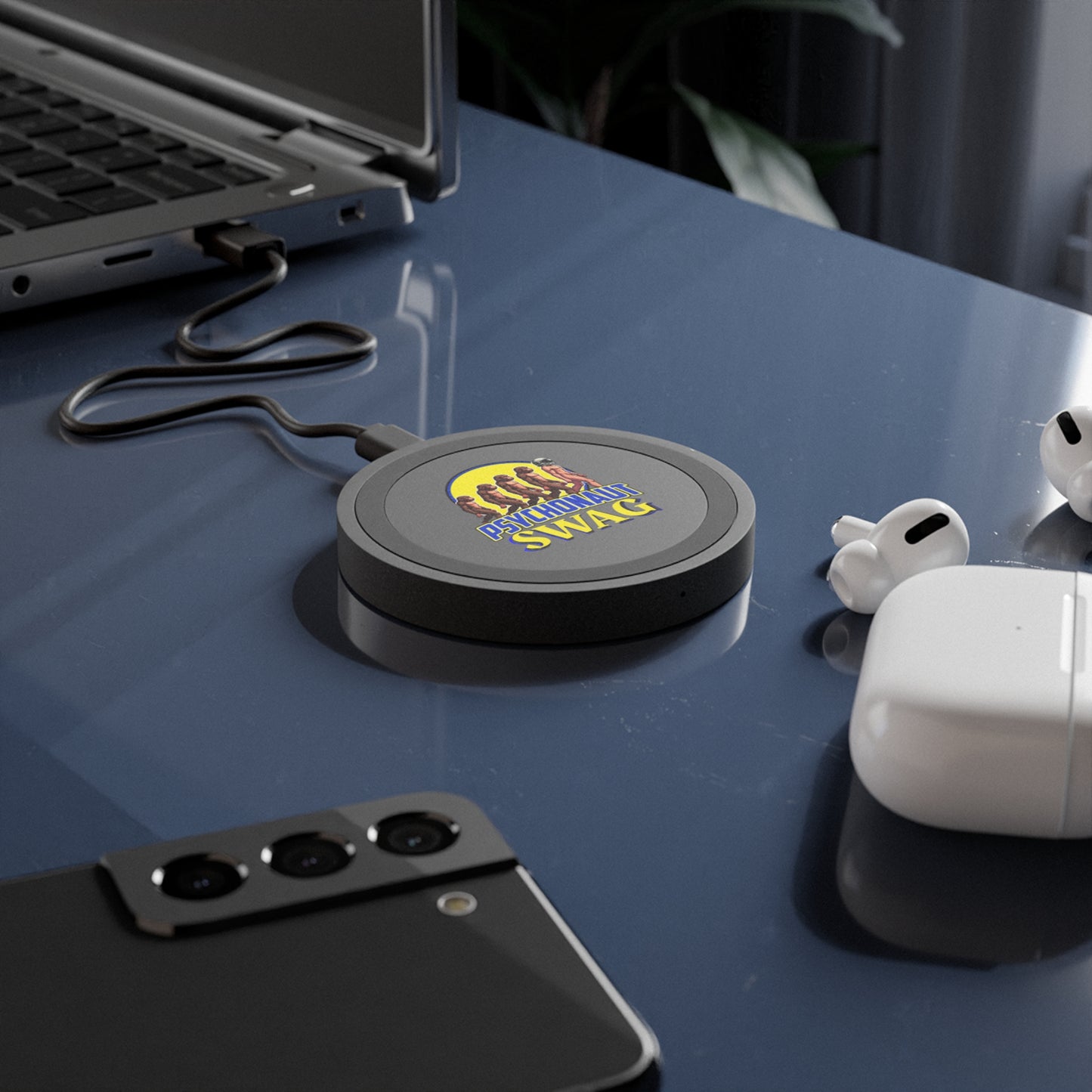 Psychonaut Swag small biz, Wireless Charging Pad, Fun Charging Station, Gamer Gift, Home Office Decor, Tech Accessory, Eco-Friendly Charging