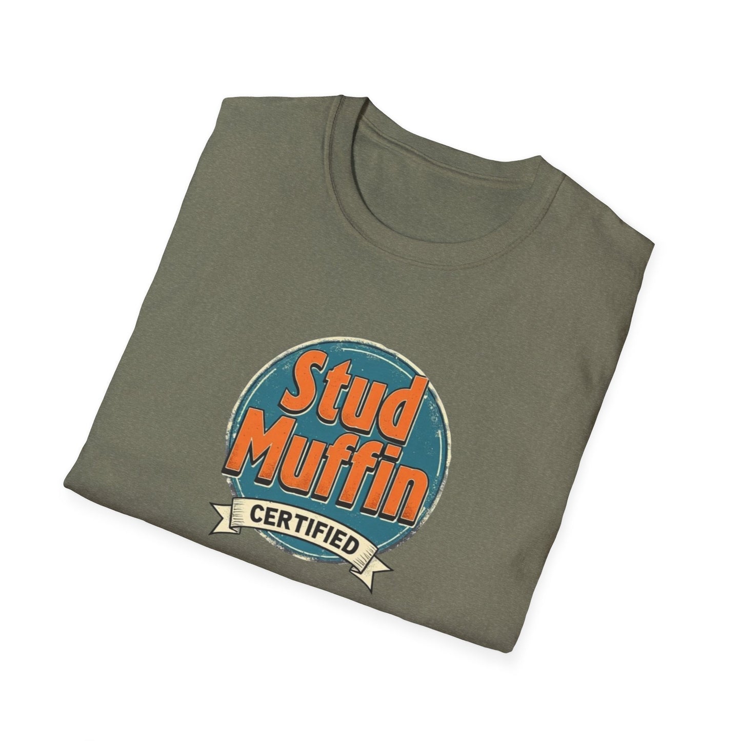 Stud Muffin Unisex Softstyle T-Shirt | Funny Gift for Dads, Birthdays, Father's Day, Casual Wear, Graphic Tee - Psychonaut Swag