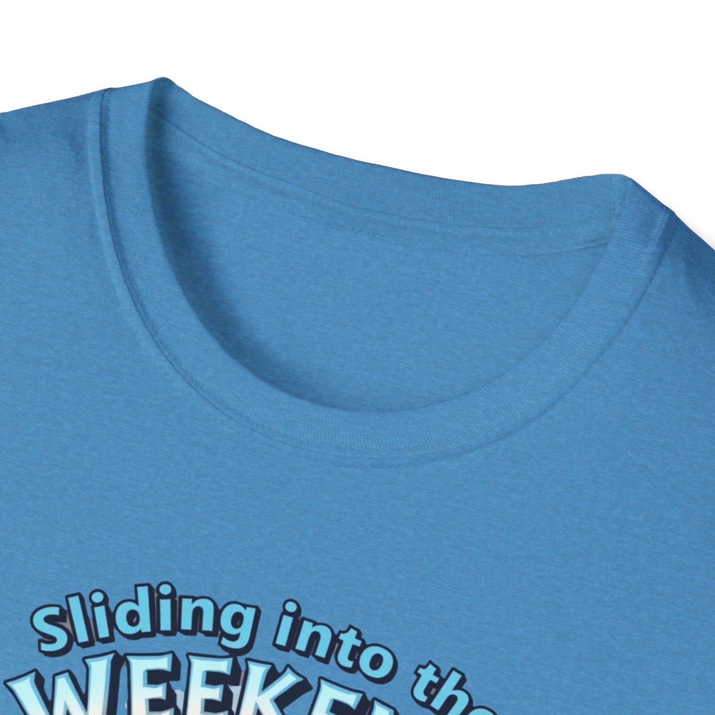Sliding Penguin, Weekend Vibes T-Shirt, Funny Graphic Tee, Penguin Design Shirt, Casual Apparel, Unisex Softstyle T-Shirt - Psychonaut Swag