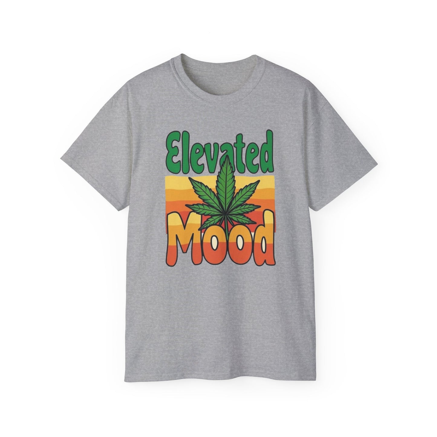 Elevated Mood Cannabis Tee, Unisex Ultra Cotton T-Shirt, Sublimated Graphic Tee, Perfect Gift for 420 Celebrations, Relaxed Fit Tee