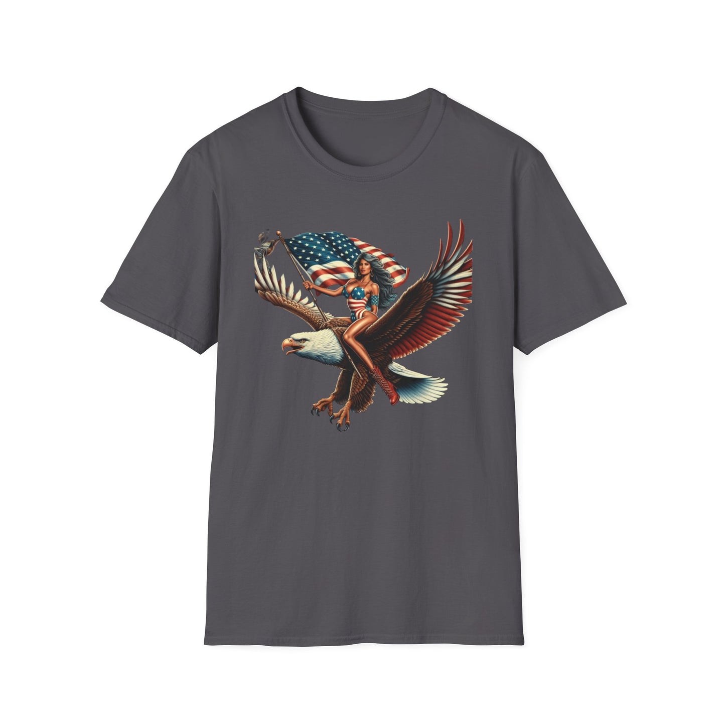 Patriot Riding Eagle, Graphic Tee - Unisex T-Shirt, Eagle Design, 4th of July Shirt, Independence Day Apparel, Festival Wear, Gift for Patriots - Psychonaut Swag