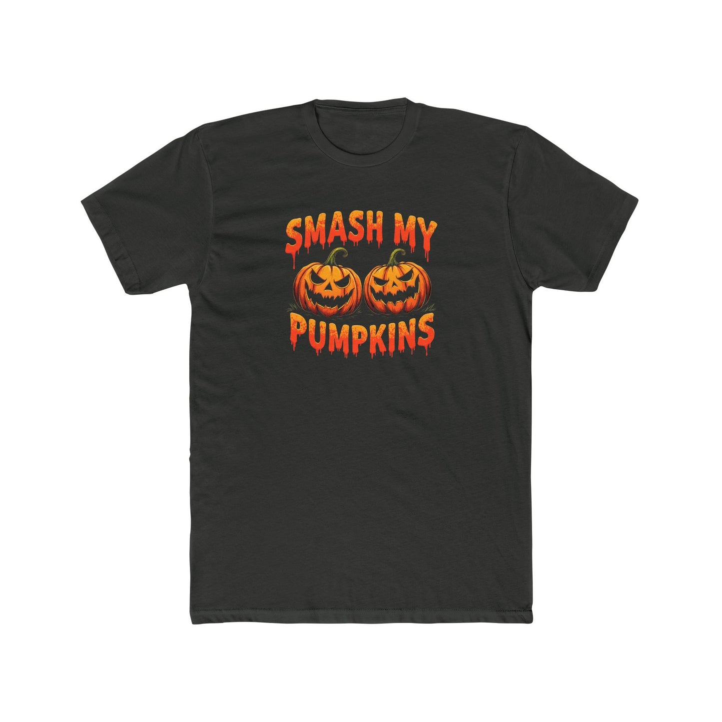 Smash my Pumpkins, Halloween Humor Unisex Cotton Crew Tee, Fun Pumpkin Graphic Tee, Fall Festival Shirt, Trick or Treat Apparel, Casual Halloween Wear