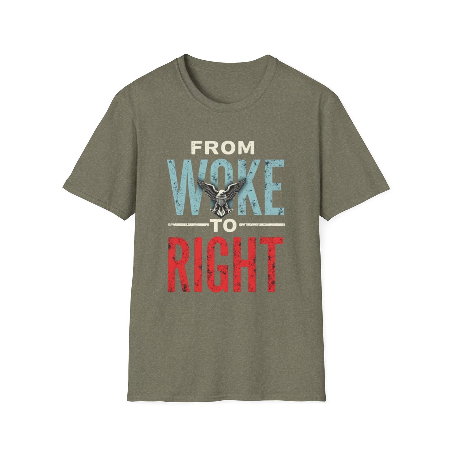 Woke to Right, Graphic Tee - From Woke to Right, Casual Wear, Gift for Friends, Statement T-Shirt, Everyday Fashion, Political Humor - Psychonaut Swag
