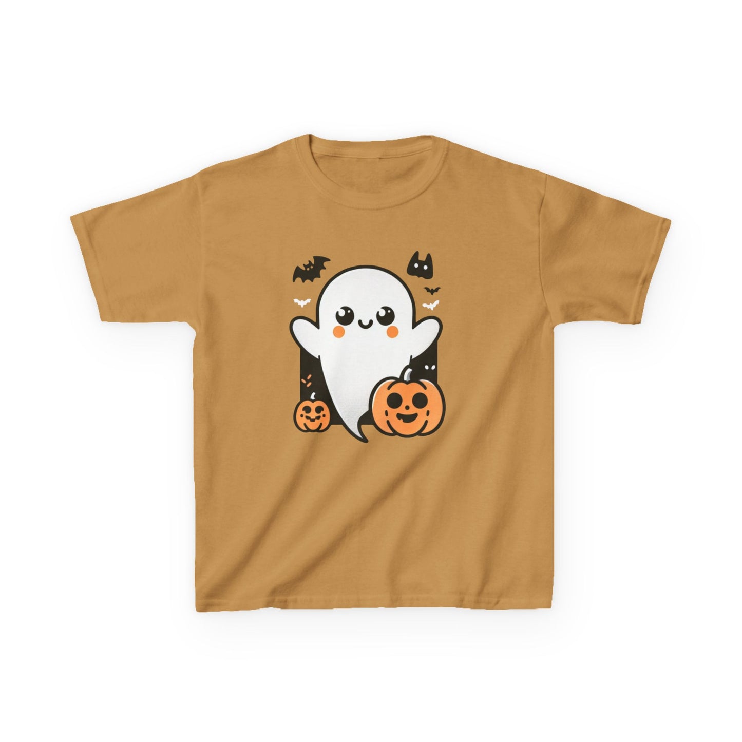 Kids Halloween Tee, Ghost Trick or Treat Top, Autumn Fun Apparel, Pumpkin Graphic Tee, Festive Kidswear