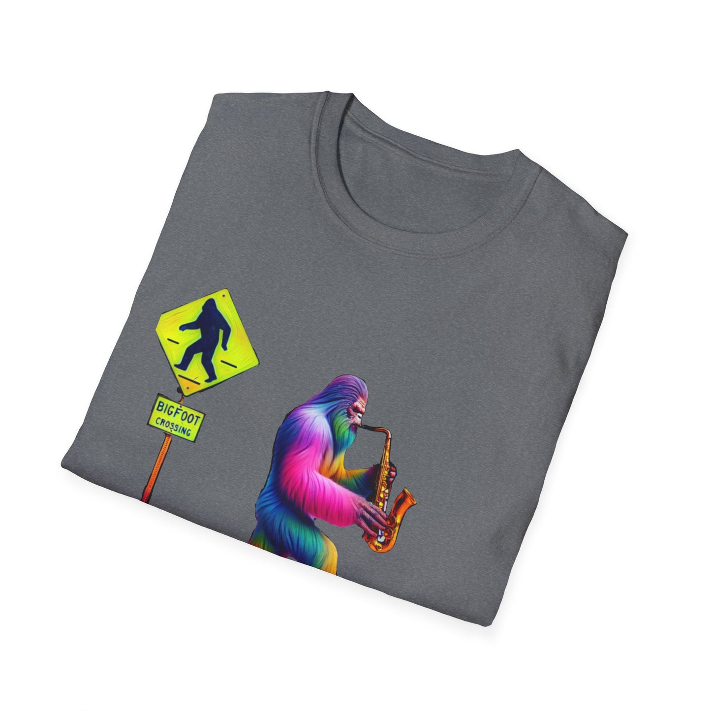 Sax-Squatch, Unisex Softstyle T-Shirt - Psychonaut Swag