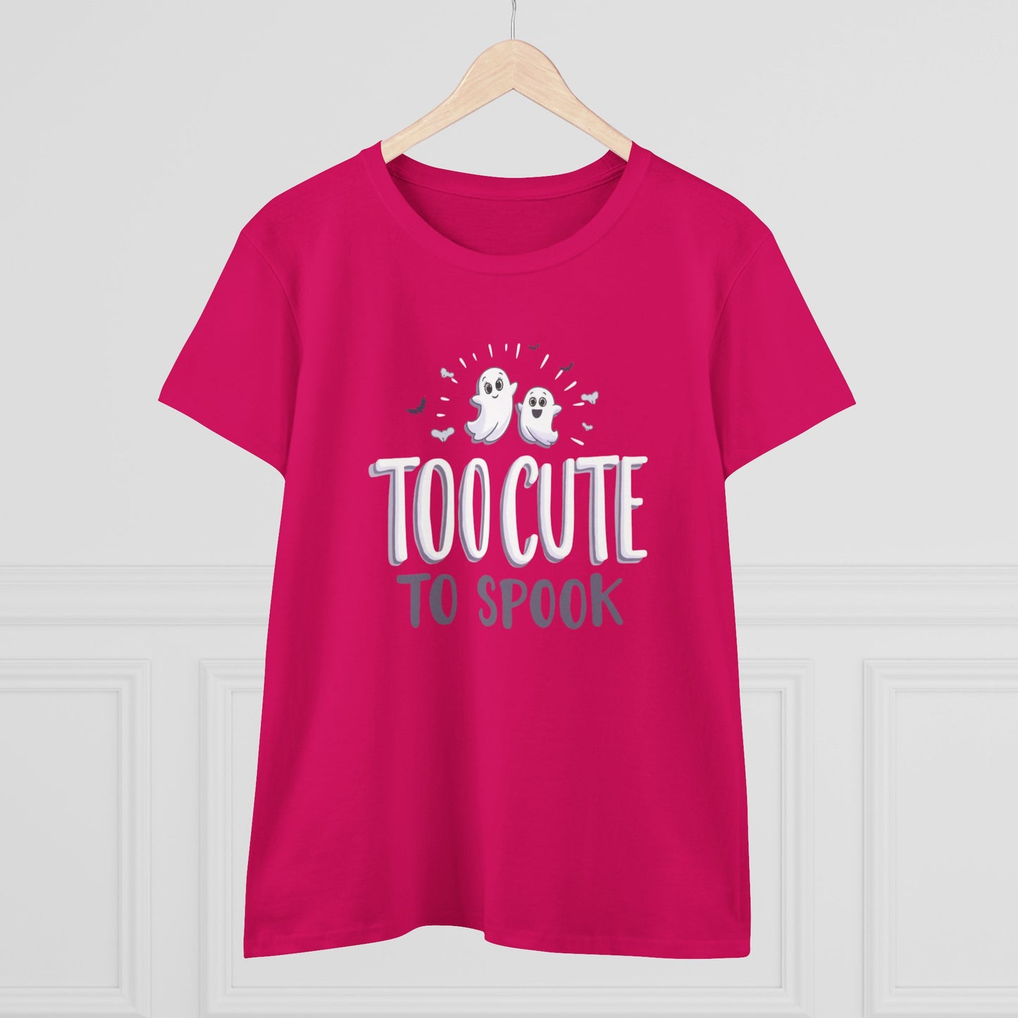Too Cute to Spook Women's Cotton Tee, Halloween T-Shirt, Ghostly Graphic Tee, Casual Fall Apparel, Fun Halloween Outfit