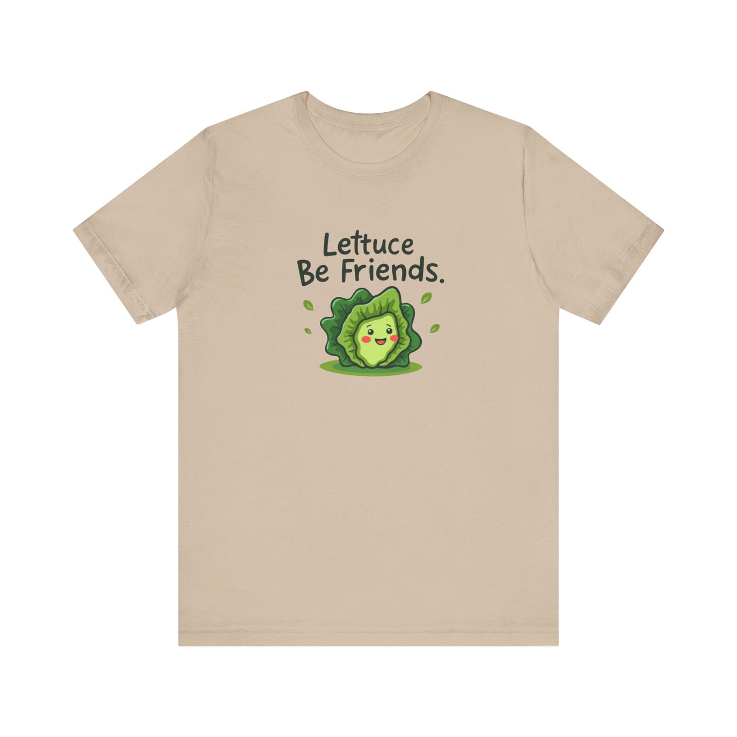 Lettuce Be Friends, Unisex Tee, Casual Wear, Gift for Vegetarians, Summer T-Shirt, Eco-Friendly Apparel - Psychonaut Swag