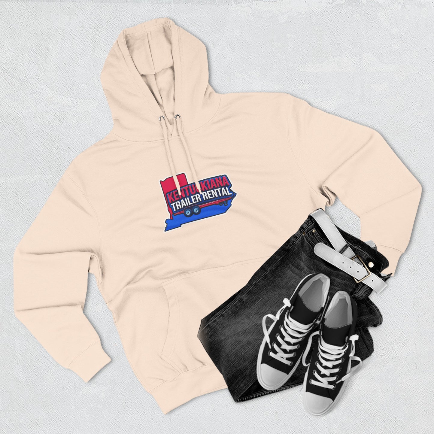 Kentuckiana Trailer Rental Hoodie | Cozy Casual Wear, Perfect for Road Trips, Gift for Outdoor Enthusiasts, Iconic Travel Style