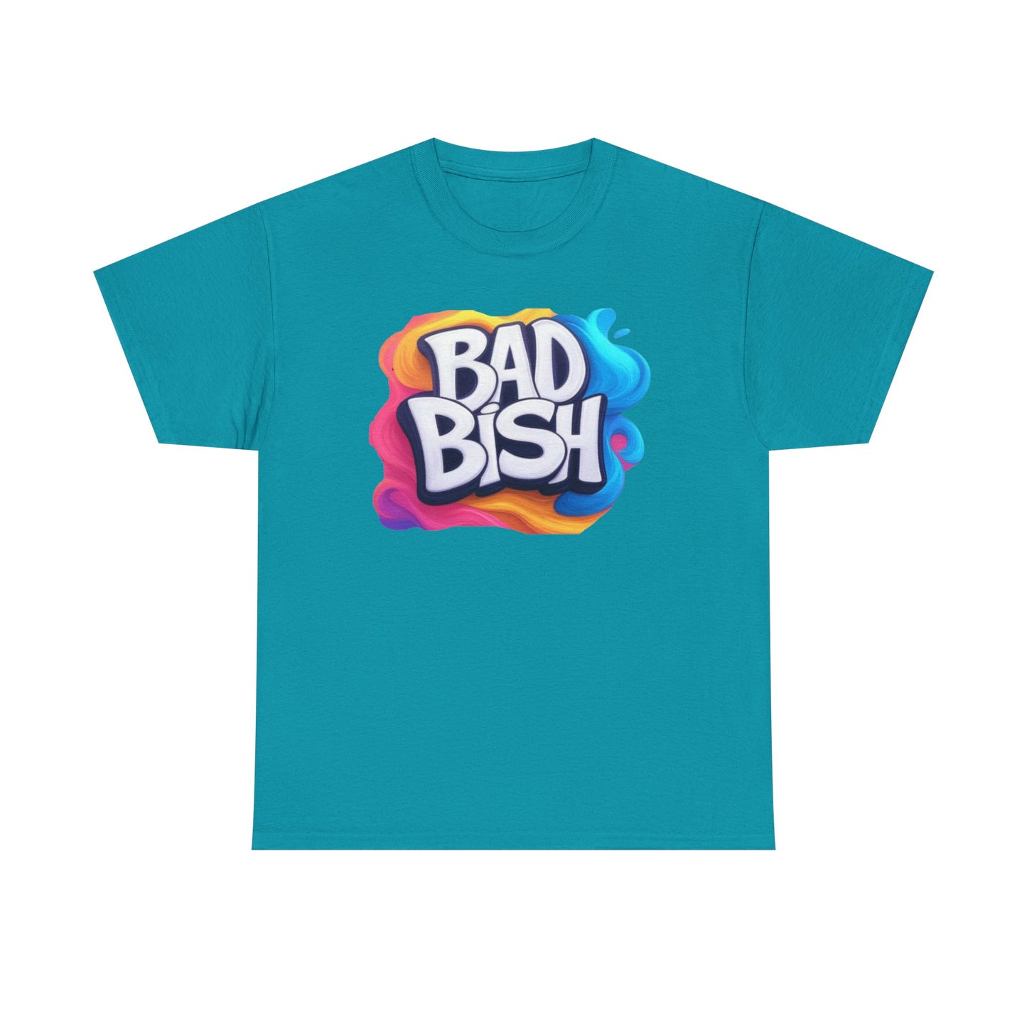 Colorful 'Bad Bish' Unisex Heavy Cotton Tee - Fun and Edgy T-Shirt for Confident Style - Psychonaut Swag
