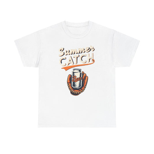 Summer Catch Tee, Casual Summer Shirt, Gift for Beer Lovers, Fun Graphic T-Shirt, Perfect for BBQs and Picnics - Psychonaut Swag