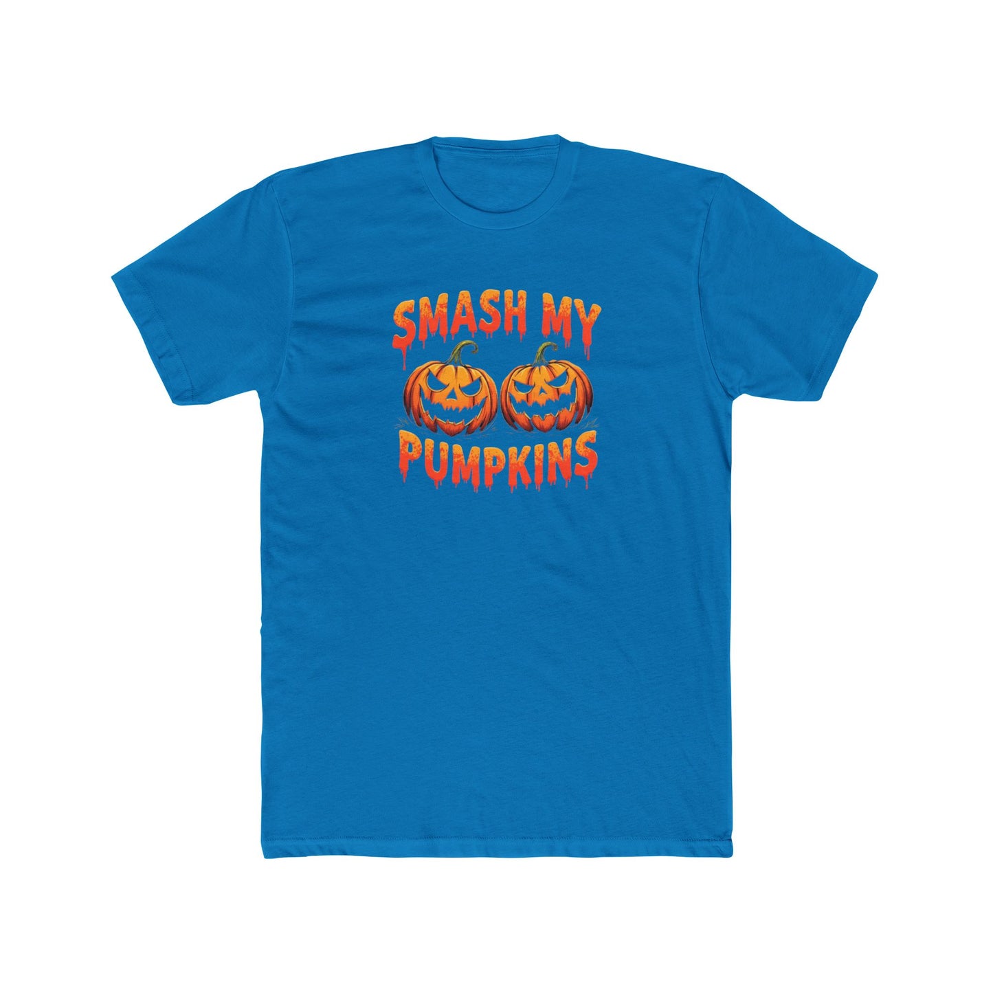 Smash my Pumpkins, Halloween Humor Unisex Cotton Crew Tee, Fun Pumpkin Graphic Tee, Fall Festival Shirt, Trick or Treat Apparel, Casual Halloween Wear