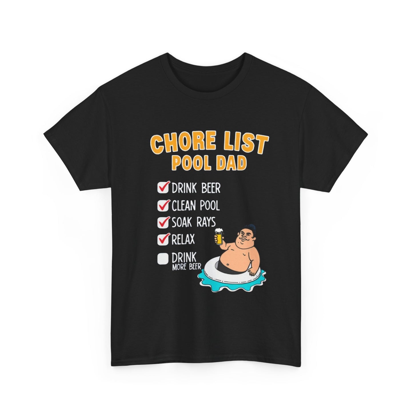 Chore List Pool Dad T-Shirt, Summer BBQ Tee, Father's Day Gift, Relaxation Shirt, Unisex Beachwear - Psychonaut Swag