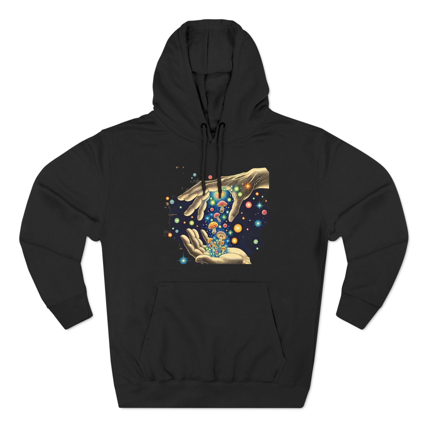 Magic shrooms, Three-Panel Fleece Hoodie - Psychonaut Swag