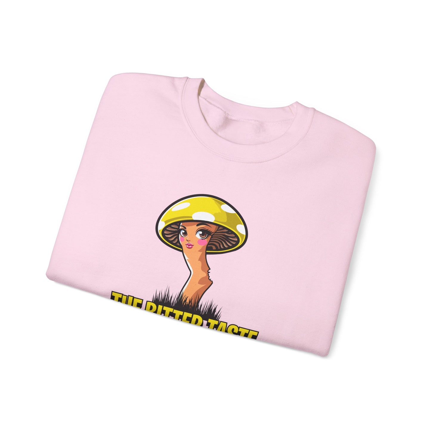 The Bitter Taste of Magic, Mushroom, Unisex Heavy Blend™ Crewneck Sweatshirt - Psychonaut Swag